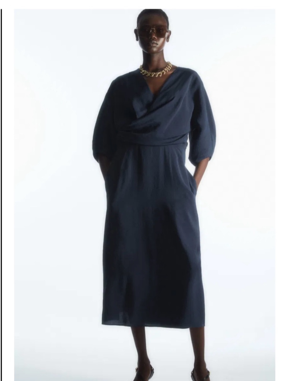 COS Puff-Sleeve Midi Dress